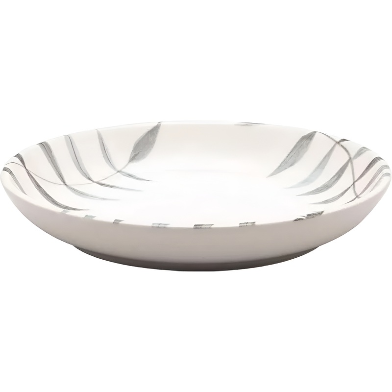Изображение товара Суповая тарелка Oxford Flat Shape Samambaia керамика 20.5 см белая серая