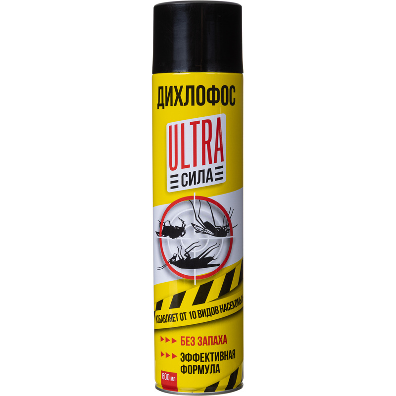 Изображение товара Средство от насекомых Дихлофос Ultra сила аэрозоль 600 мл эффективное уничтожение вредителей