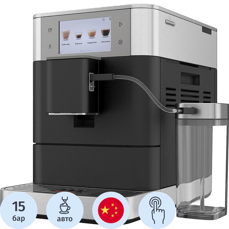 Изображение товара Кофемашина с капучинатором KitchenAid 5KES8558EBK чёрная - автоматическая, сенсорное управление, вс