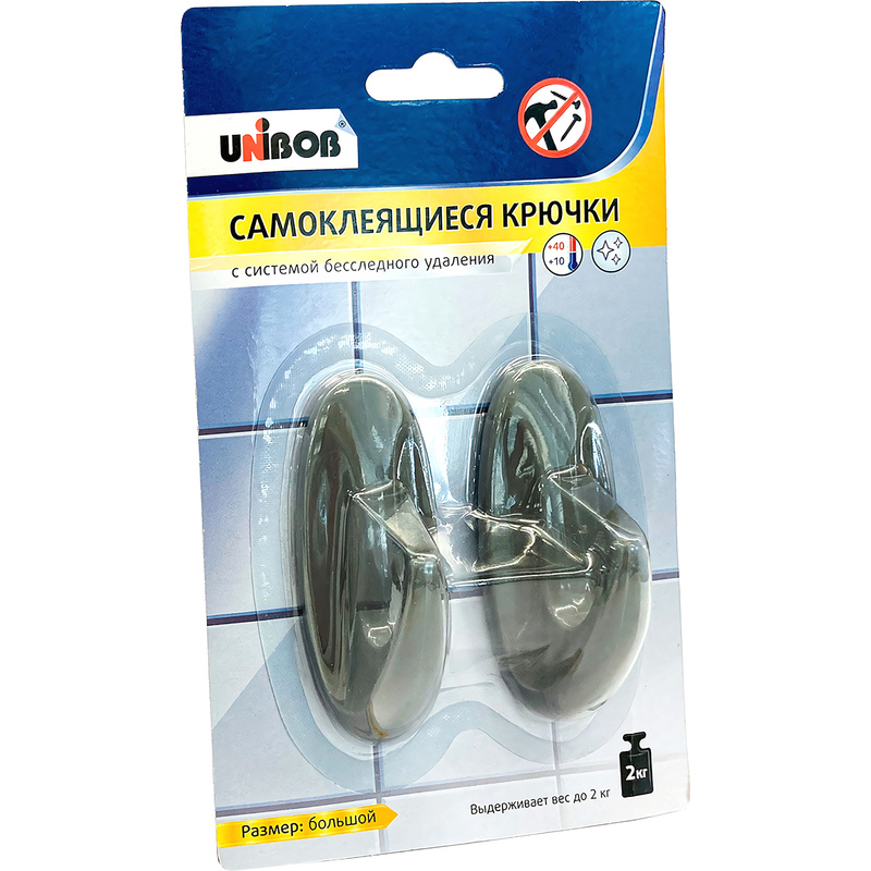 Изображение товара Крючок Unibob универсальный на клейкой основе 25x80 мм