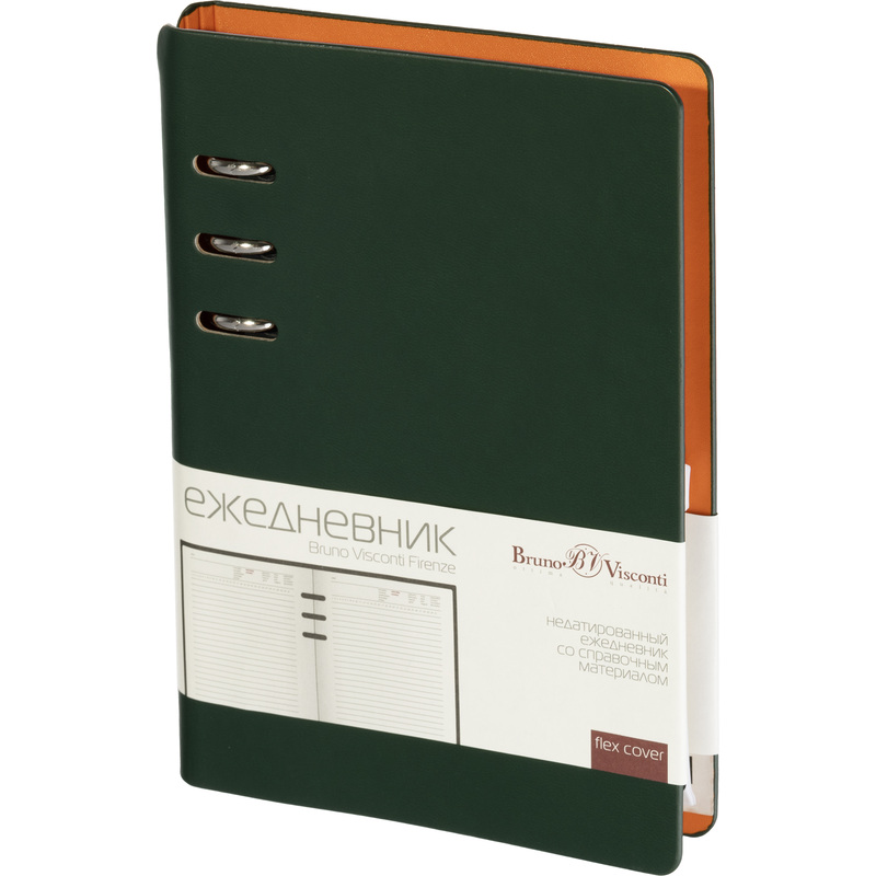 Изображение товара Ежедневник недатированный Bruno Visconti Firenze искусственная кожа Soft Touch 143x197 мм 120 листов зелёный, 3-511/05