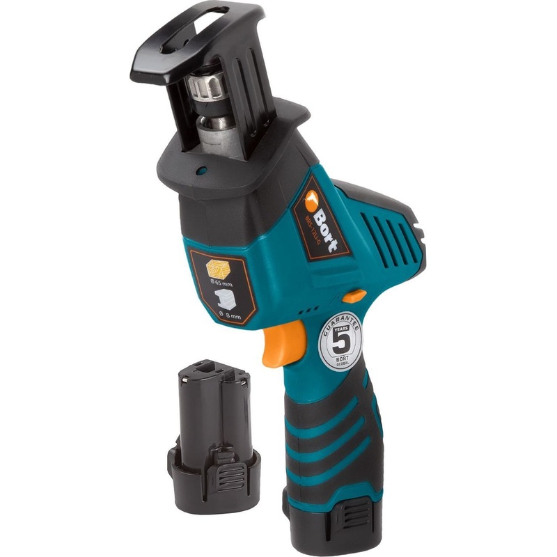 Изображение товара Аккумуляторная сабельная пила Bort BRS-12Li-G 12 В аккумуляторная профессиональная для резки дерева