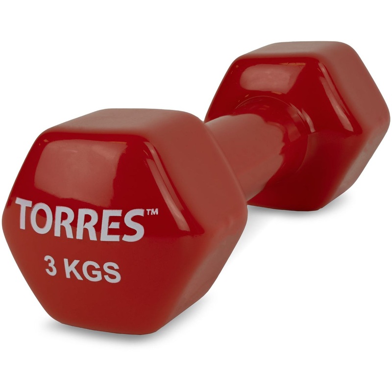 Изображение товара Гантель металлическая Torres 3 кг с виниловым покрытием