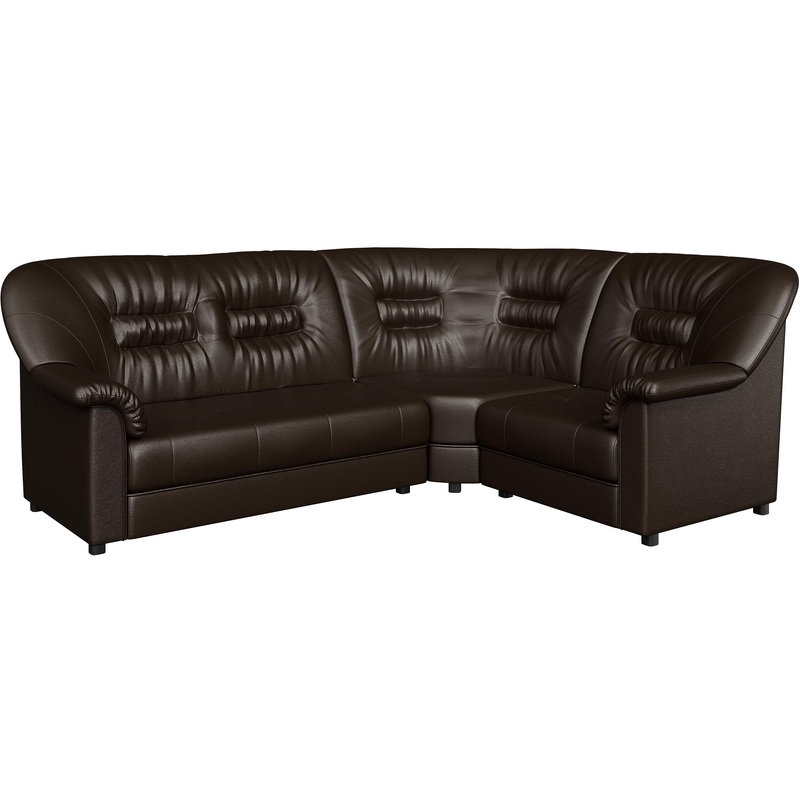 Изображение товара Диван угловой Chelsea правый коричневый (искусственная кожа)