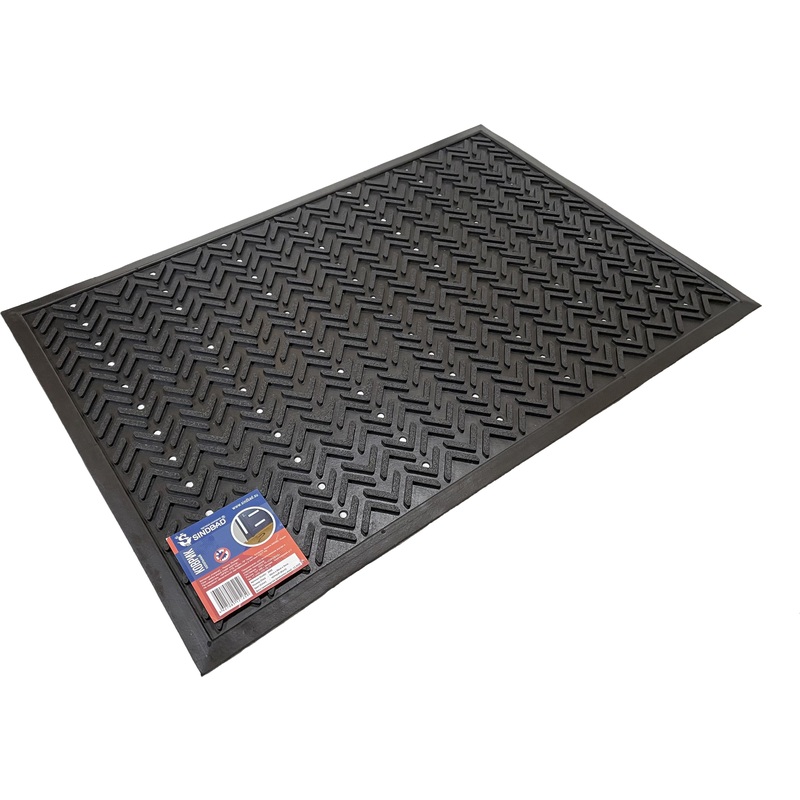 Изображение товара Грязезащитный резиновый коврик 60х90 см черный для входа и улицы