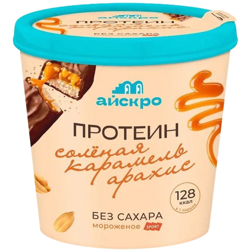 Изображение товара Мороженое с протеином соленая карамель-арахис 72 шт по 75 г