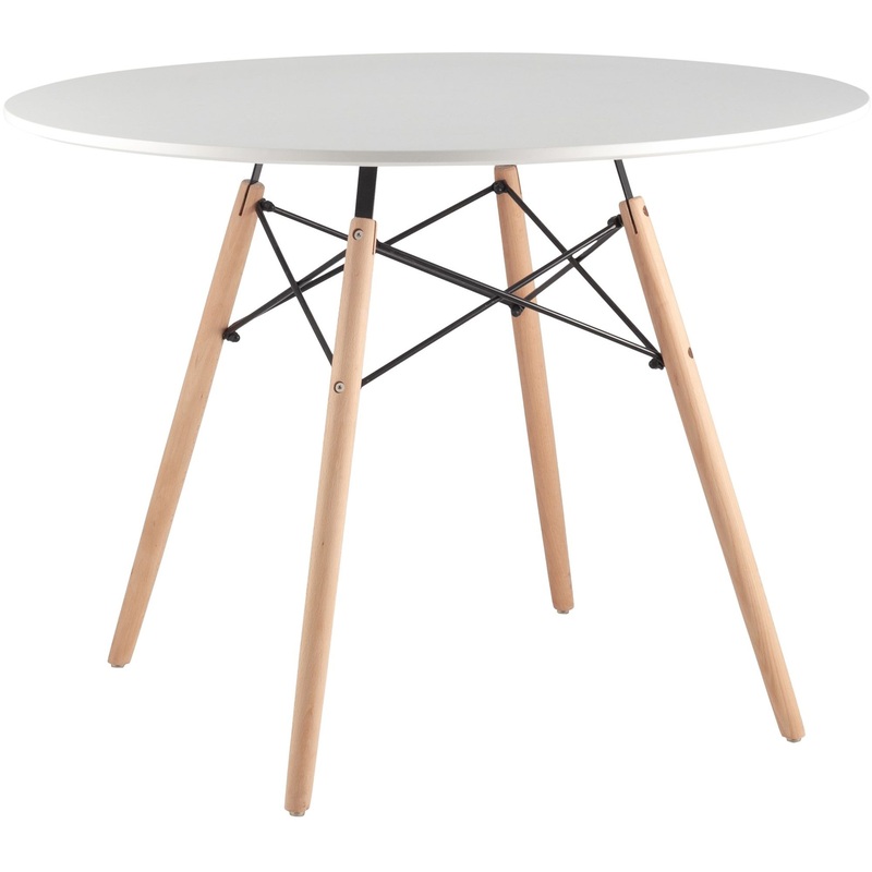 Изображение товара Стол обеденный Eames круглый белый из массива бука
