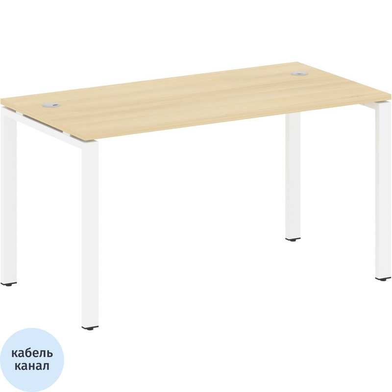 Изображение товара Стол прямой Metal System Style БП.СП-3 1400х720 мм белый акация лорка