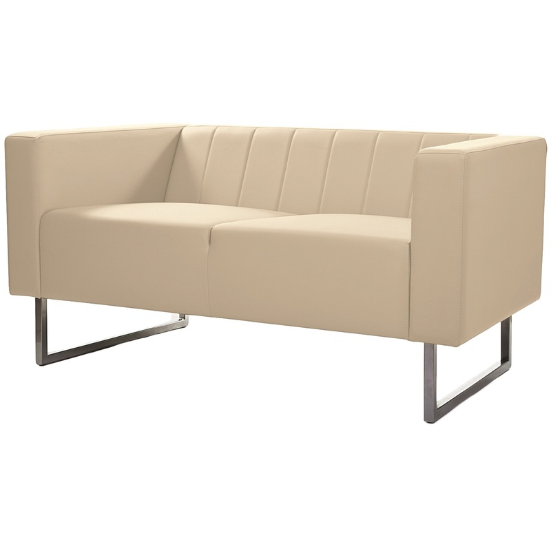 Изображение товара Диван двухместный Вента с искусственной кожей бежевого цвета