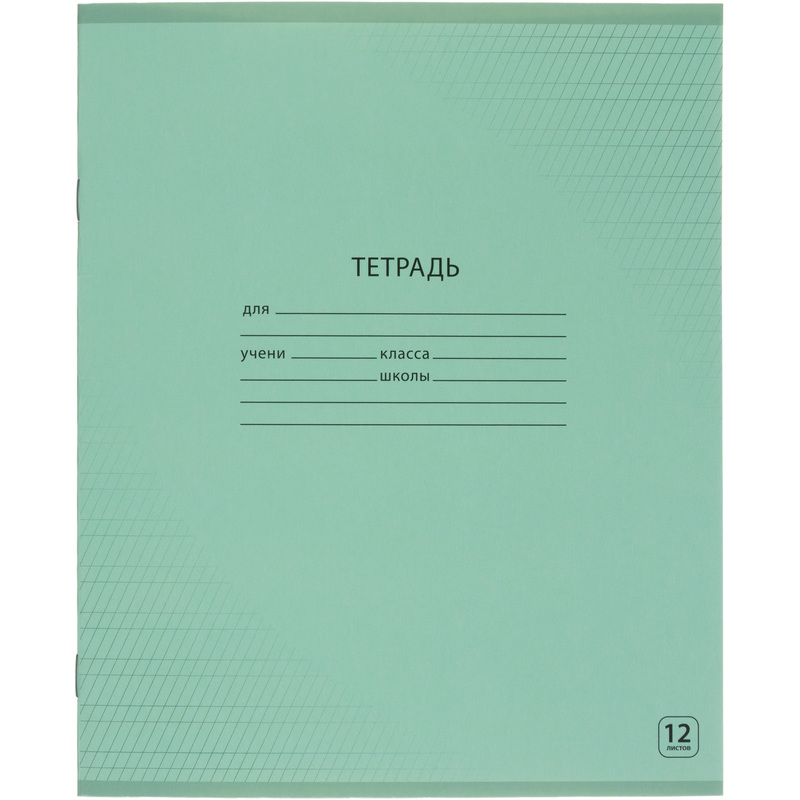 Изображение товара Школьная зеленая тетрадь А5 12 листов Выбор есть упаковка 20 шт