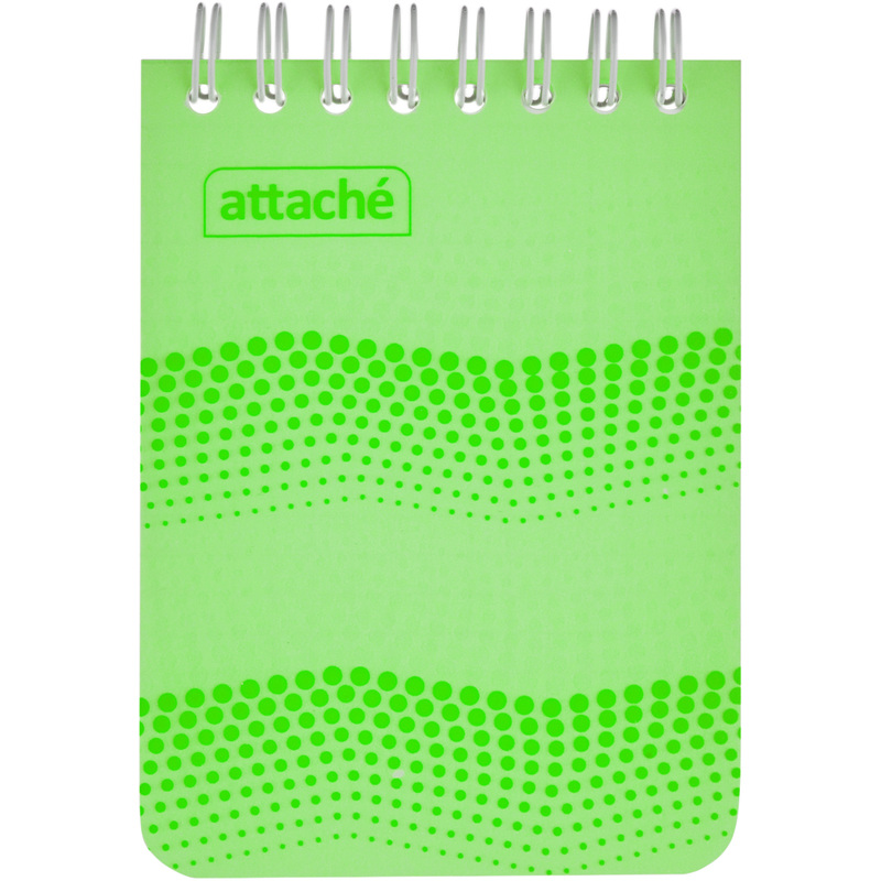 Изображение товара Блокнот Attache Waves А6 50 листов зелёный в клетку на спирали