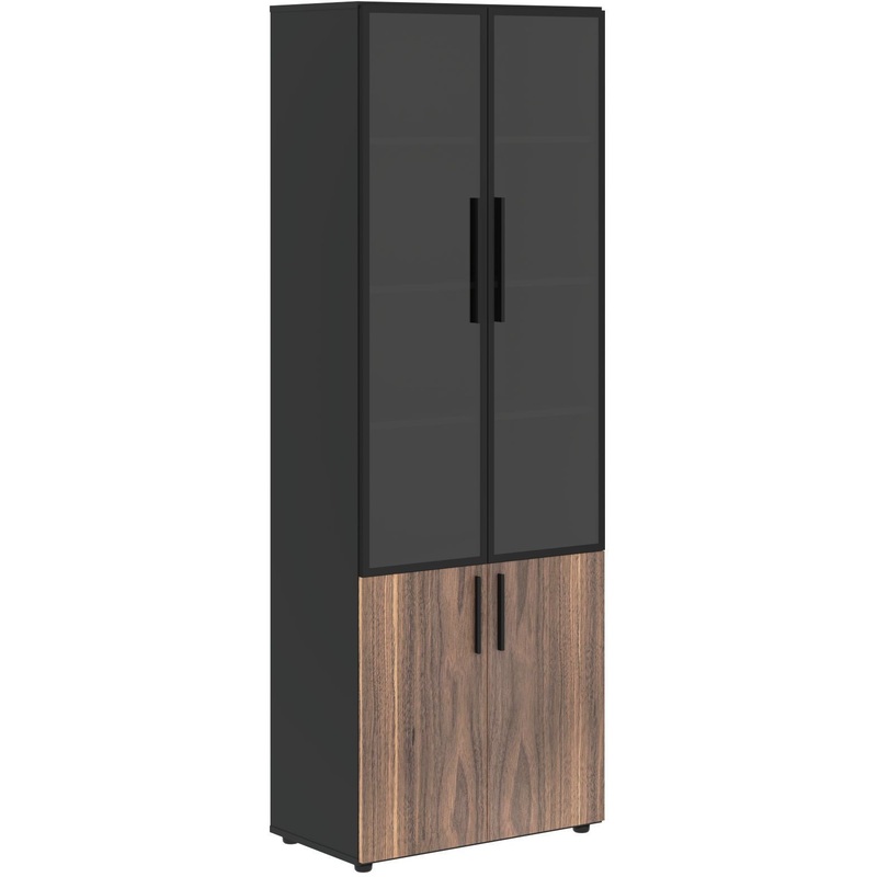 Изображение товара Шкаф для документов VRHCS 80.2C американский орех/яшма чёрная 800x430x2253 мм