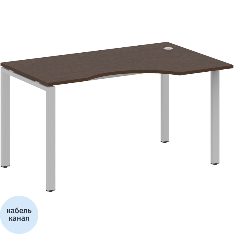 Изображение товара Стол эргономичный Metal System БП.СА-2 Пр правый венге цаво/серый