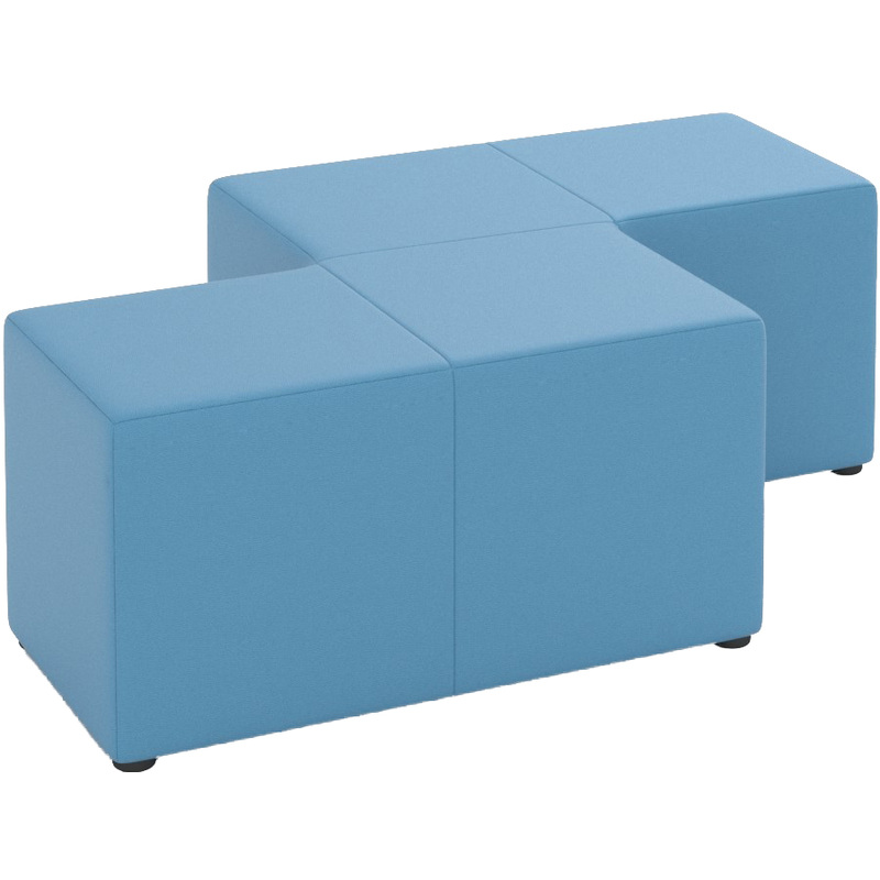 Изображение товара Угловой модульный диван Tetris 4-М 4РR пастельно-синий искусственная кожа 1350x900x450 мм