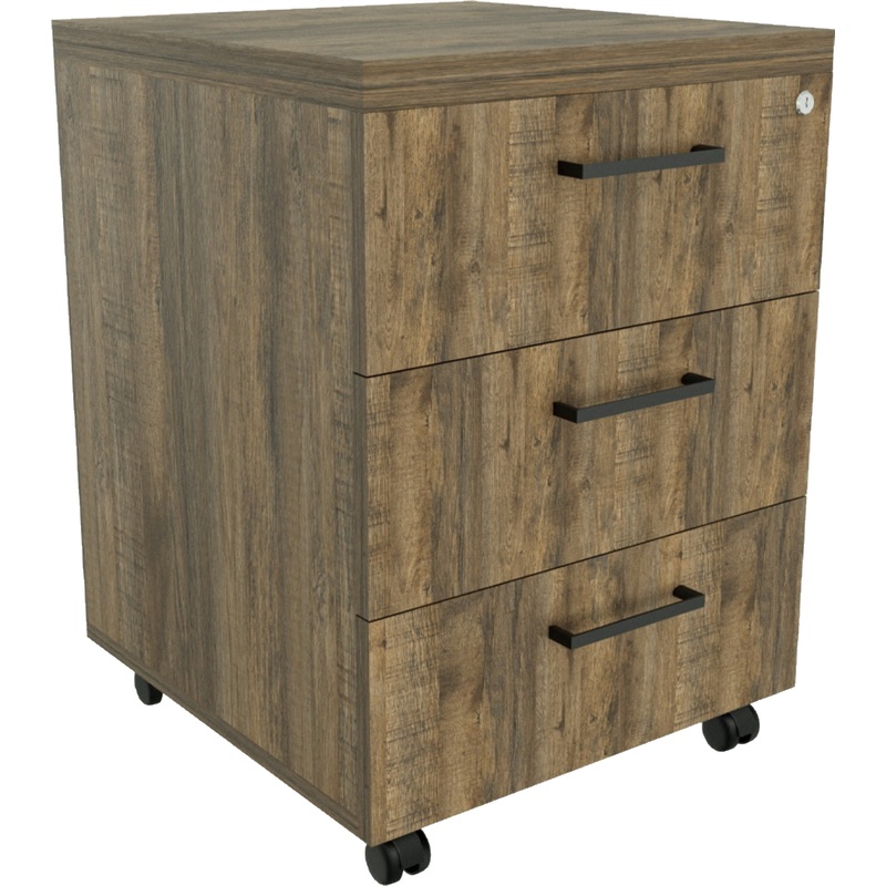 Изображение товара Тумба подкатная ПР401 с замком (Дуб Самдал, 430х450х600 мм, 3 ящика)