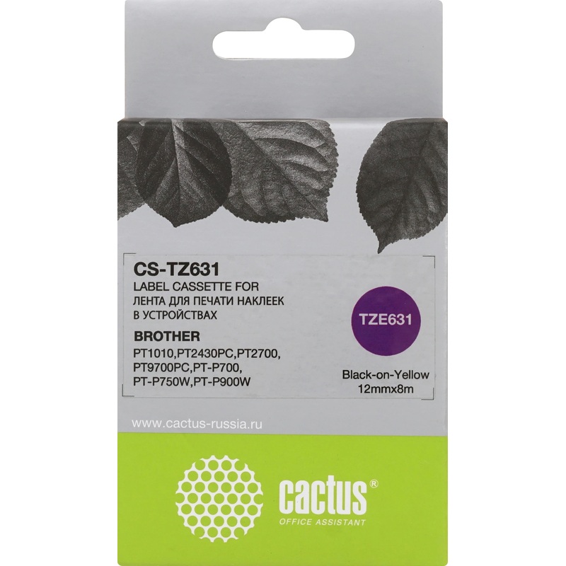 Изображение товара Картридж матричный Cactus TZ631 для Brother черный-желтый совместимый
