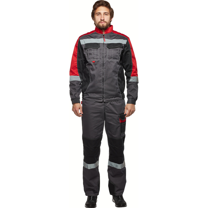 Изображение товара Рабочий летний мужской костюм Формула КПК серый красный защита от механических повреждений