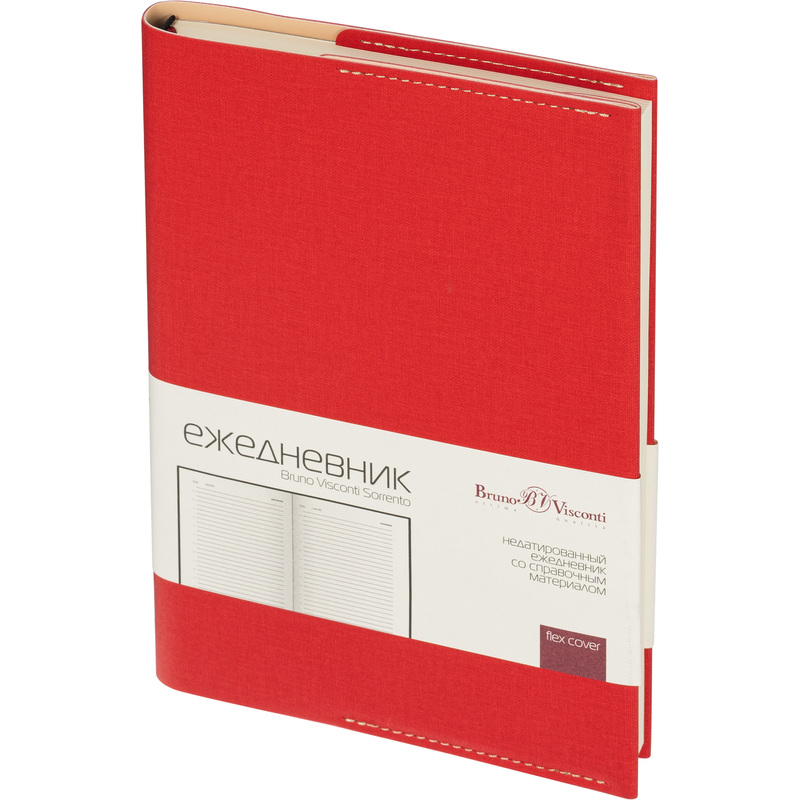 Изображение товара Ежедневник Bruno Visconti Sorrento А5 искусственная кожа 136 листов красный