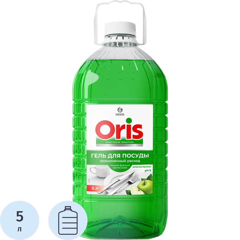 Изображение товара Средство Grass Зелёное яблоко — жидкость для мытья посуды 5 л
