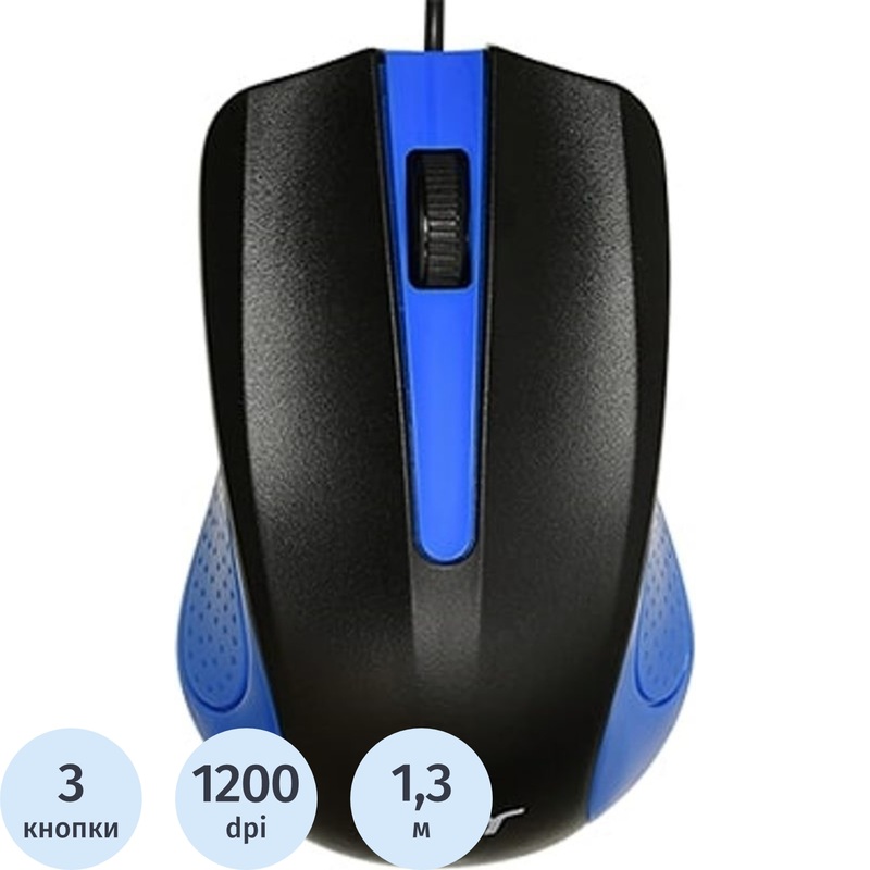 Изображение товара Мышь проводная Acer OMW011 черно-синяя оптическая USB