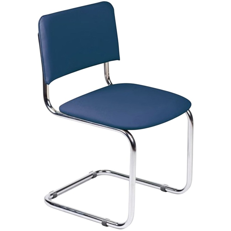 Изображение товара Офисный стул Silwia/Сильвия синий из искусственной кожи и хромированным каркасом