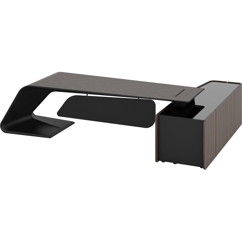 Изображение товара Стол руководителя угловой Bugatti BJD-2622W-R с тумбой и электрозамком