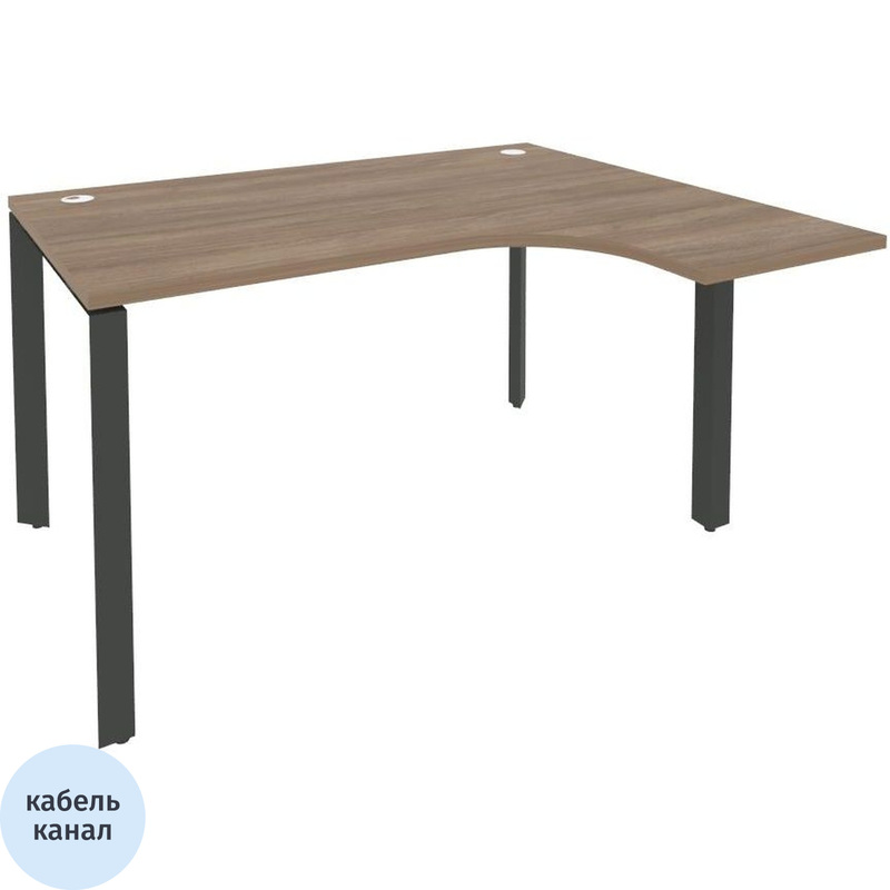Изображение товара Эргономичный рабочий стол ONIX-П правый дуб аризона антрацит 1380х1180х750 мм