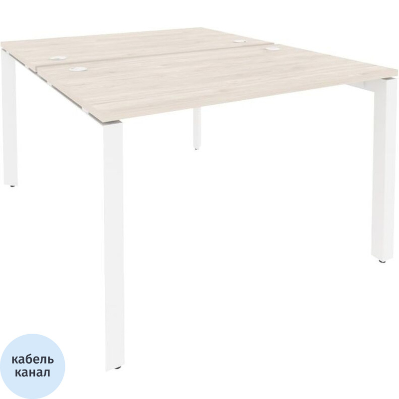 Изображение товара Рабочая станция на 2 рабочих места ONIX-П O.MP-D.RS-2.2.7 (денвер светлый/белый, 1180х1475х750 мм)