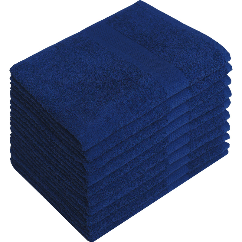 Изображение товара Набор махровых полотенец 10 штук 50x90 см синий для лица и рук
