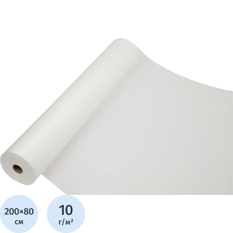 Изображение товара Одноразовая простыня White line 200x80 см в рулонах 100 штук, нестерильная, материал SMS