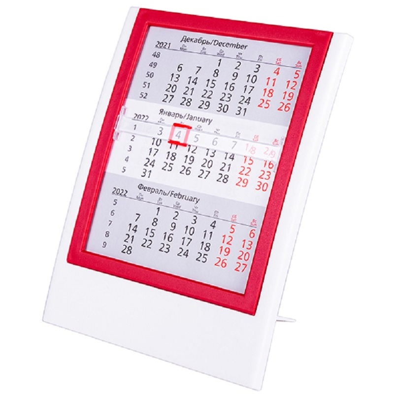 Изображение товара Настольный календарь на 2 года красный и белый универсальный офисный