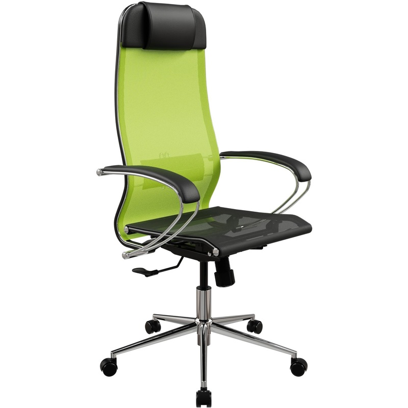 Изображение товара Офисное кресло для руководителя Ergolife лаймово-чёрное регулируемое со спинкой