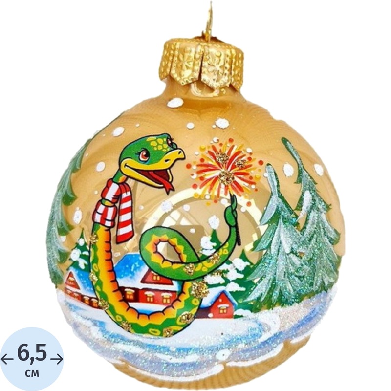 Изображение товара Ёлочный шар новогодний Змея с бенгальским огнём 6.5 см Коломеев