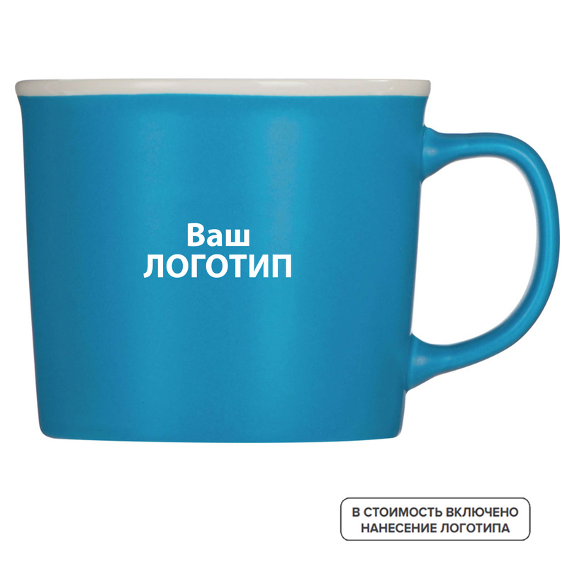 Изображение товара Фарфоровая кружка Nancy 360 мл с индивидуальной односторонней печатью