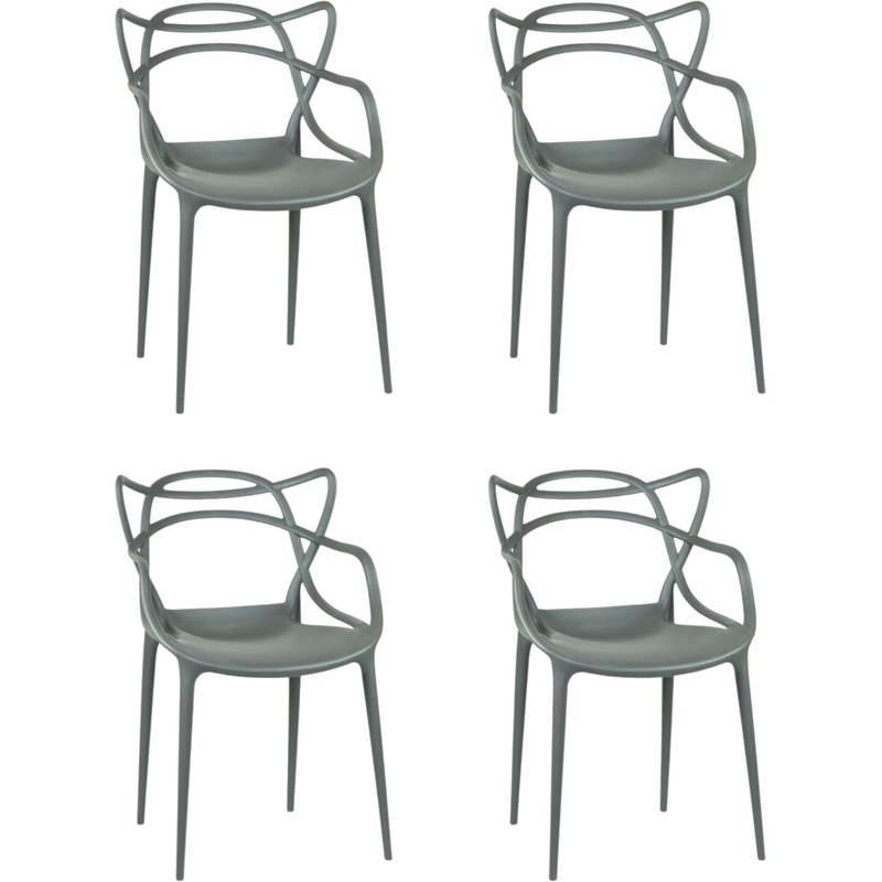 Изображение товара Стул обеденный DOBRIN MASTERS тёмно-серый (полипропилен, 4 штуки в упаковке)