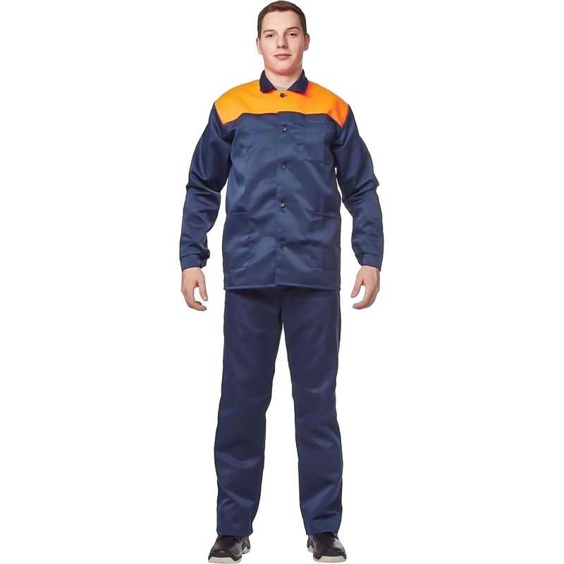 Изображение товара Рабочий летний мужской костюм л16-КБР синьо-оранжевый 64-66 см