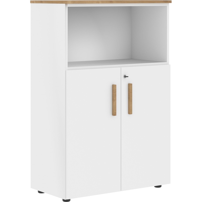 Изображение товара Шкаф для документов Forta FMC80.3(Z) полузакрытый (дуб гамильтон/белый премиум, 802х429х1213 мм)