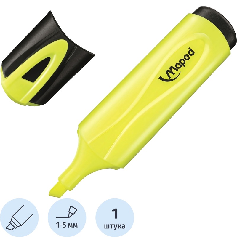 Изображение товара Текстовыделитель Maped Fluo Pep's Classic желтый (толщина линии 1-5 мм, 742534)