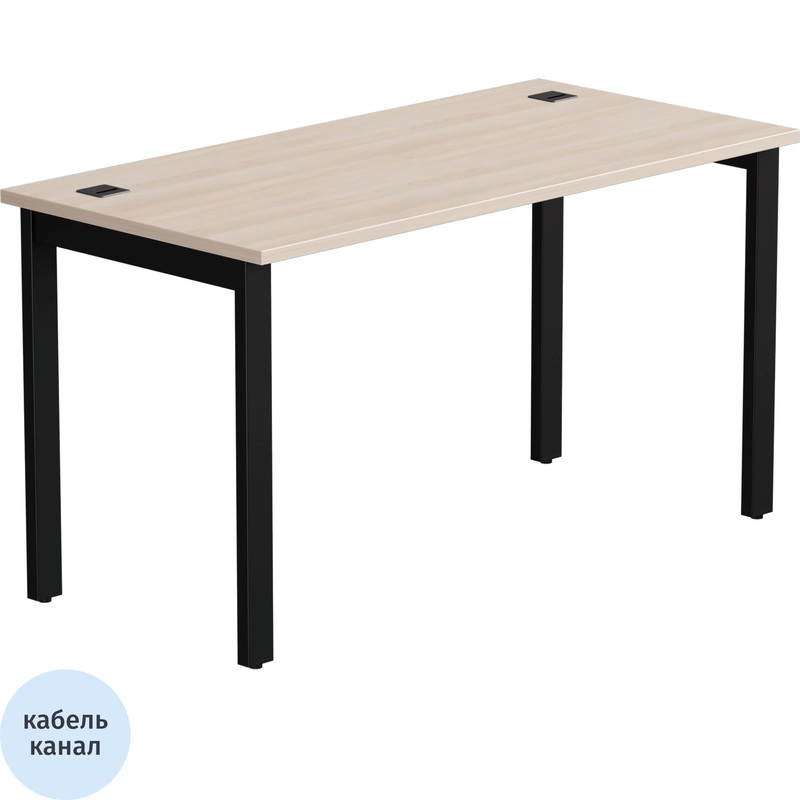 Изображение товара Стол прямой EVO 254S007DY9005 дуб соната с кабель-каналом и регулируемыми опорами