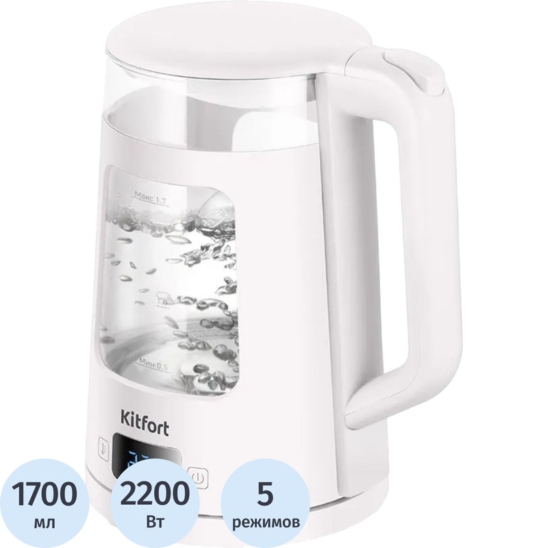 Изображение товара Чайник электрический Kitfort КТ-6786 белый