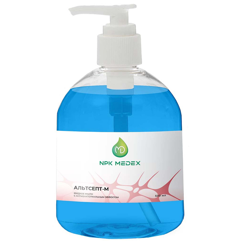 Изображение товара Жидкое дезинфицирующее мыло Альтсепт М 500 мл с дозатором для рук