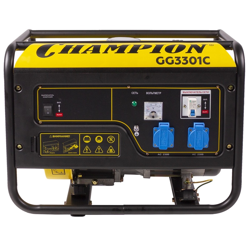 Изображение товара Бензиновый генератор Champion GG3301C 3.1 кВт для резервного питания