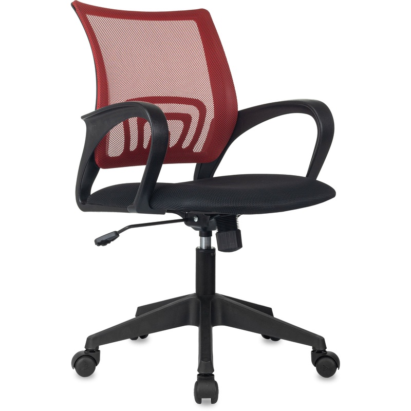 Изображение товара Офисное кресло Комус Мебель EChair-396 с сеткой и тканью, черно-красное