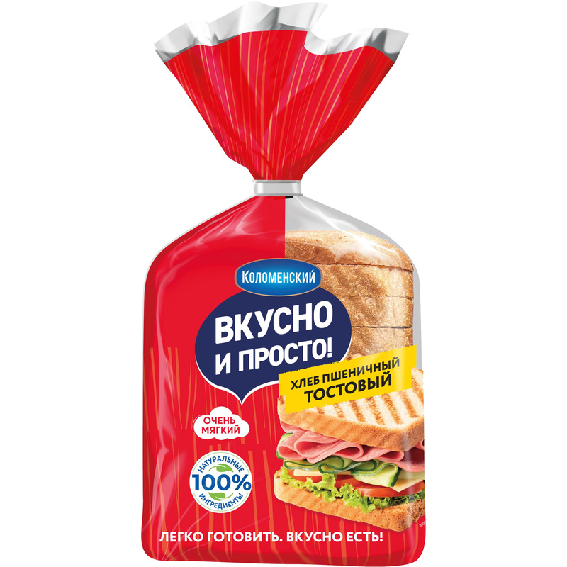 Изображение товара Хлеб тостовый пшеничный нарезка 320 г Коломенский Россия