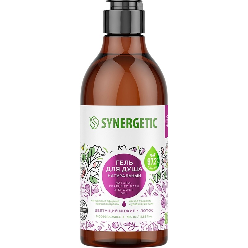 Изображение товара Гель для душа Synergetic Цветущий инжир и лотос 380 мл гипоаллергенный натуральный