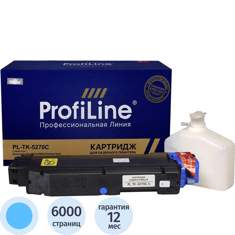 Изображение товара Картридж лазерный ProfiLine TK-5270C 1T02TVCNL0 для Kyocera голубой совместимый