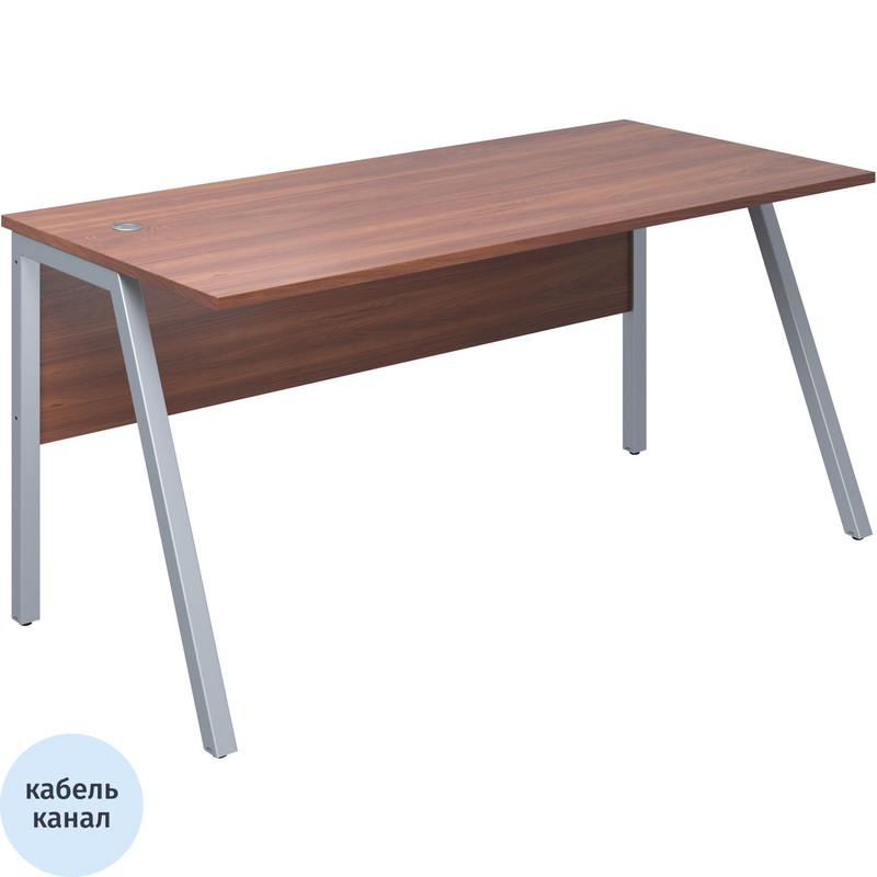 Изображение товара Стол прямой Рондо ноте милано серый 1580х750х750 мм каркас металл