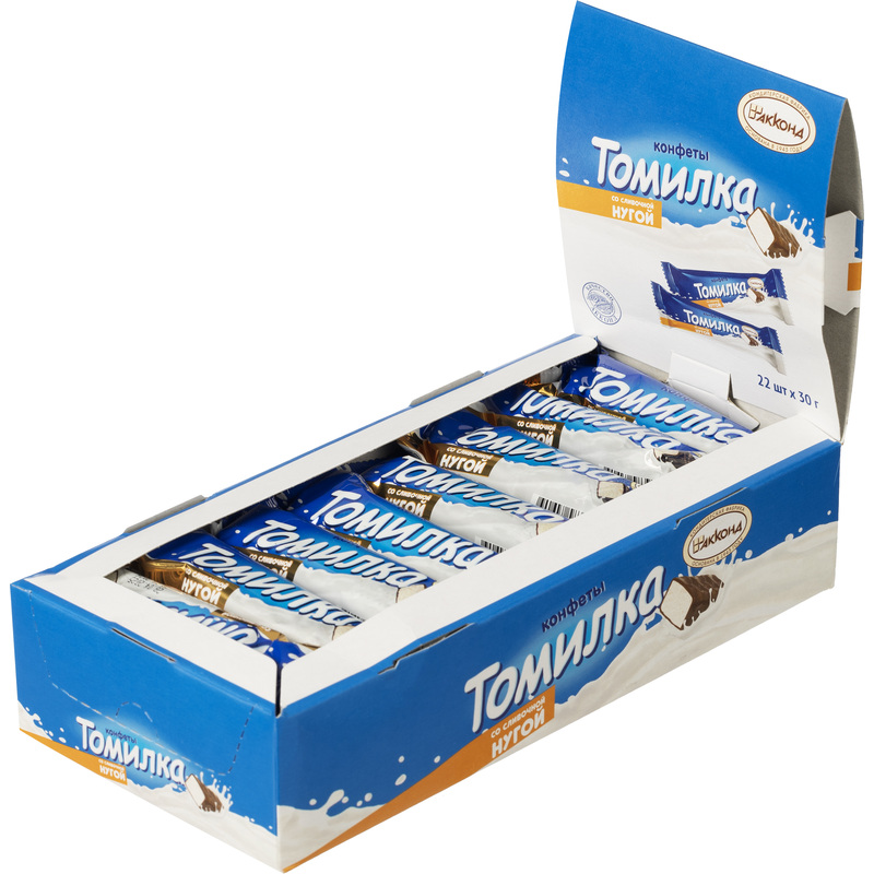 Изображение товара Шоколадные батончики Акконд Томилка со сливочной нугой 22 шт по 30 г