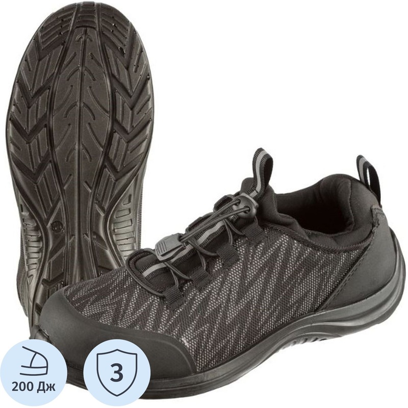 Изображение товара Кроссовки рабочие Мистраль Light ПУ из текстиля черные с металлическим подноском 47