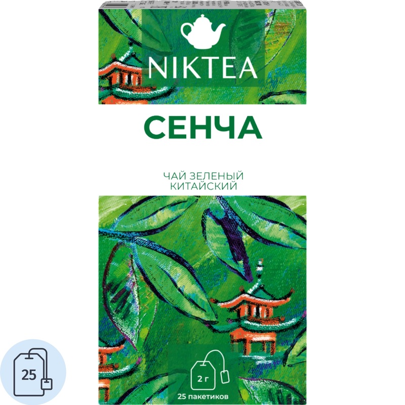 Чай зелёный Niktea Сенча 25 пакетиков
